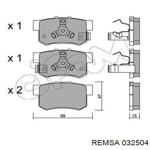 Колодки дисковые  Remsa 032504 цена, от 25.34 USD