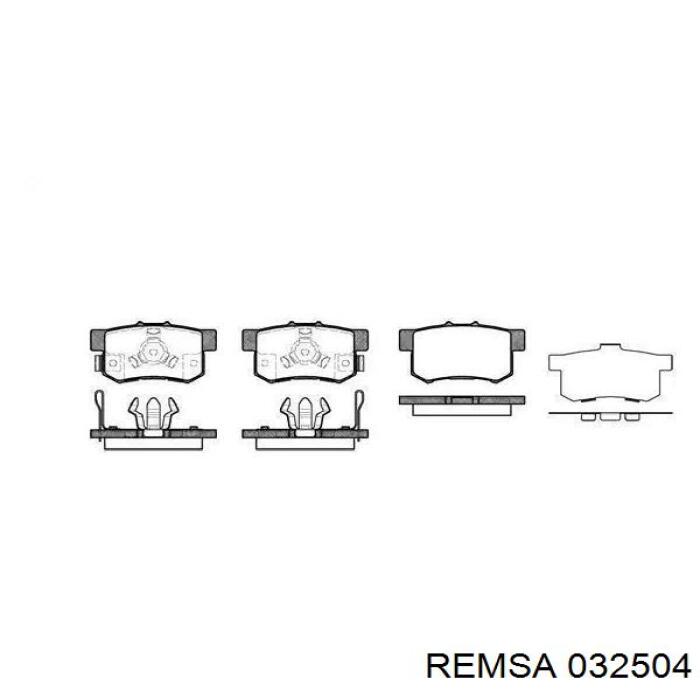 Купить 032504 Remsa Колодки тормозные задние, дисковые