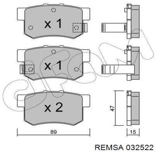 Купить 032522 Remsa Колодки тормозные задние, дисковые