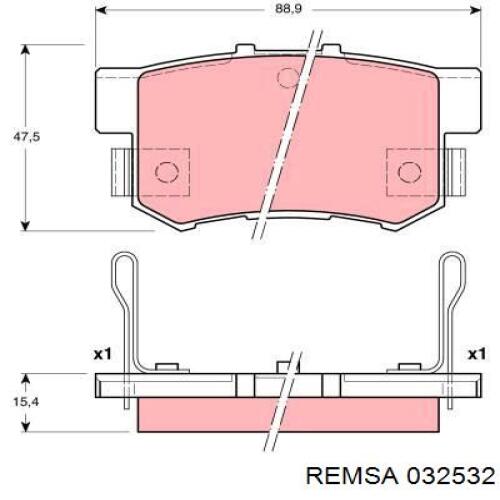 032532 Remsa Колодки тормозные дисковые комплект