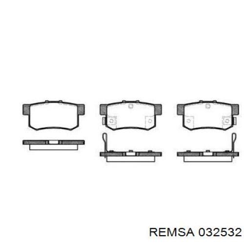 Задние тормозные колодки 032532 Remsa