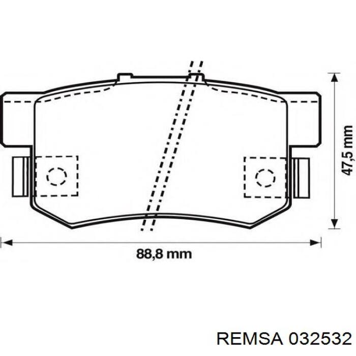 Купить 032532 Remsa Колодки тормозные задние, дисковые
