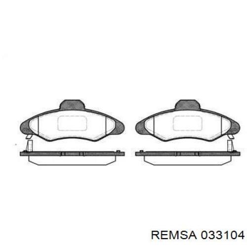 Передние тормозные колодки 033104 Remsa