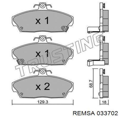 Передние тормозные колодки 033702 Remsa