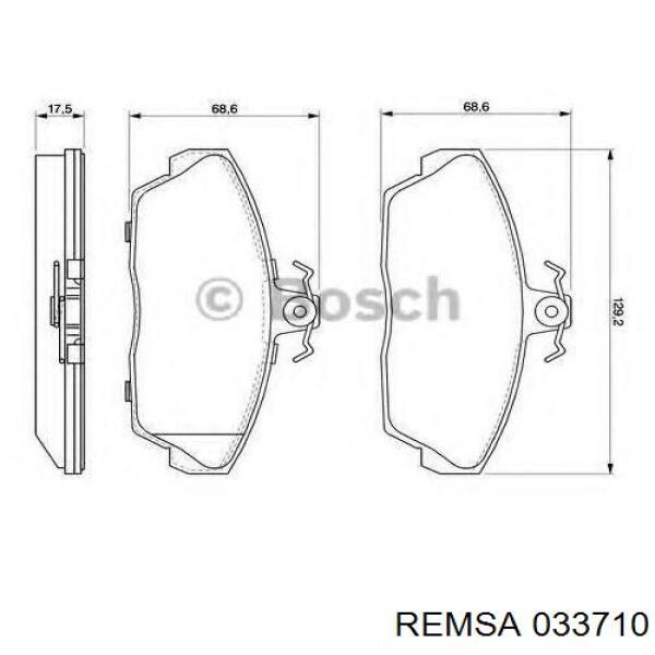 Передние тормозные колодки 033710 Remsa