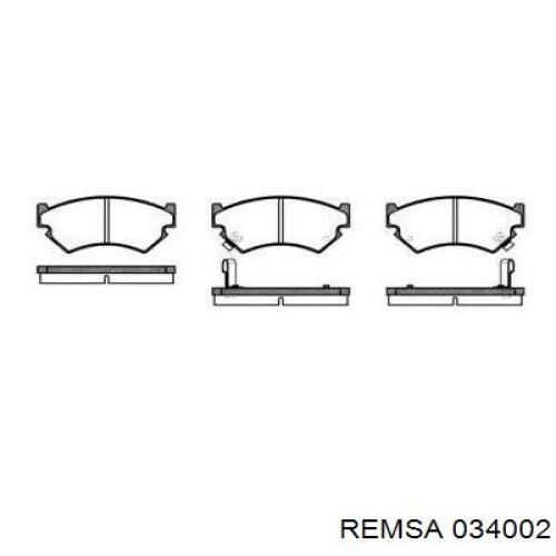 Передние тормозные колодки 034002 Remsa