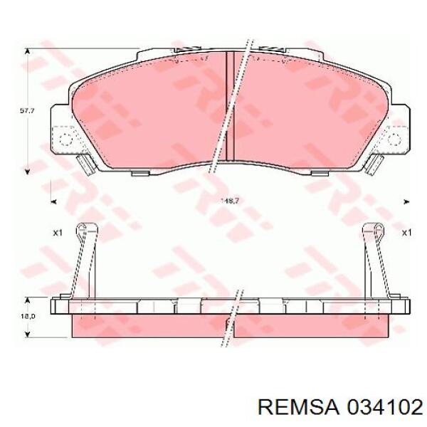 Тормозные колодки Remsa 034102