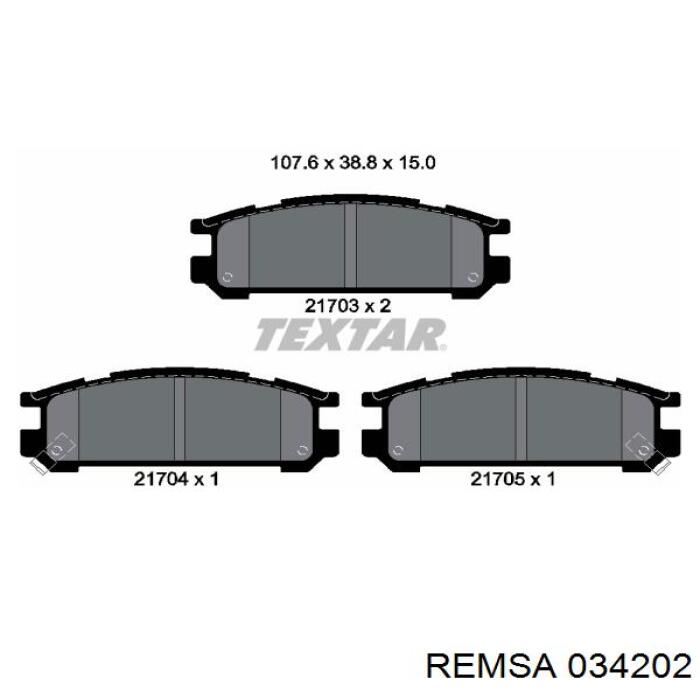 Колодки дисковые  Remsa 034202 цена, от 17.91 USD