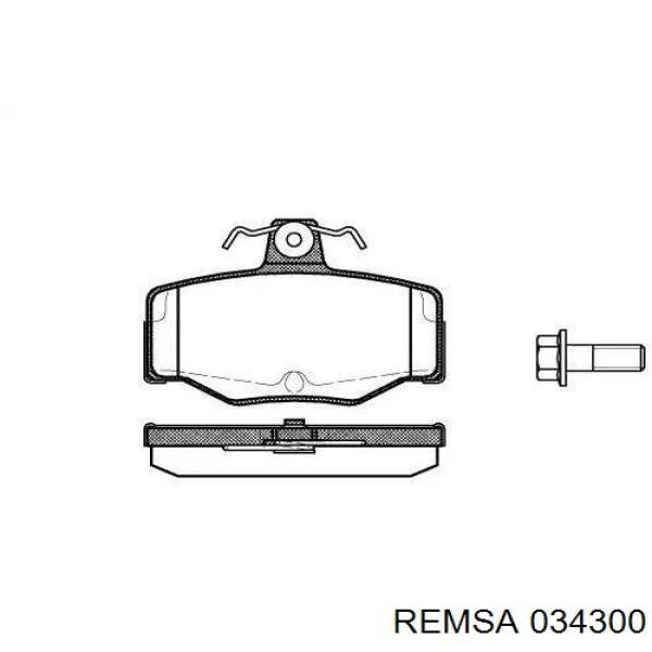 Задние тормозные колодки 034300 Remsa