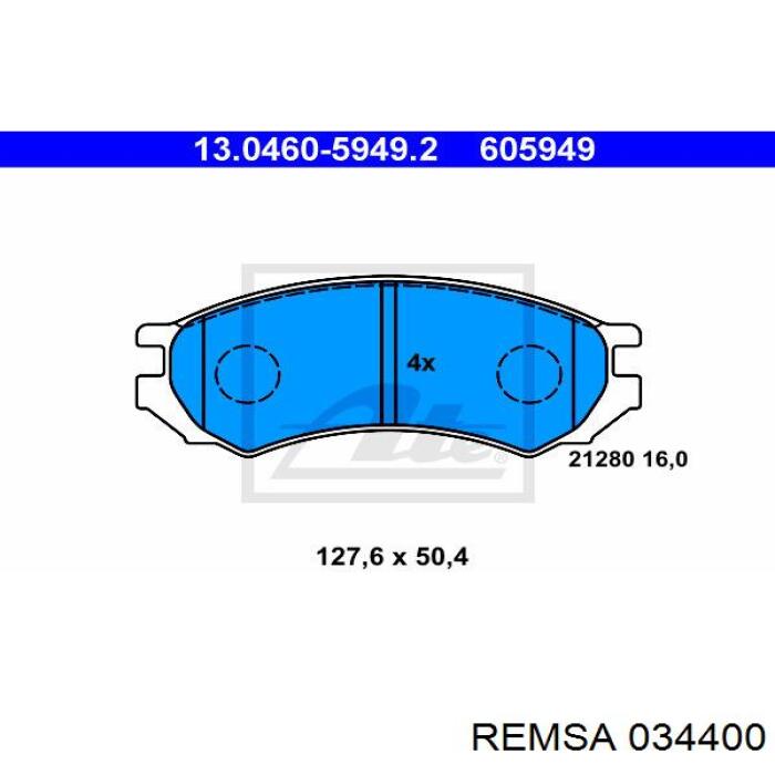 Купить 034400 Remsa Колодки тормозные
