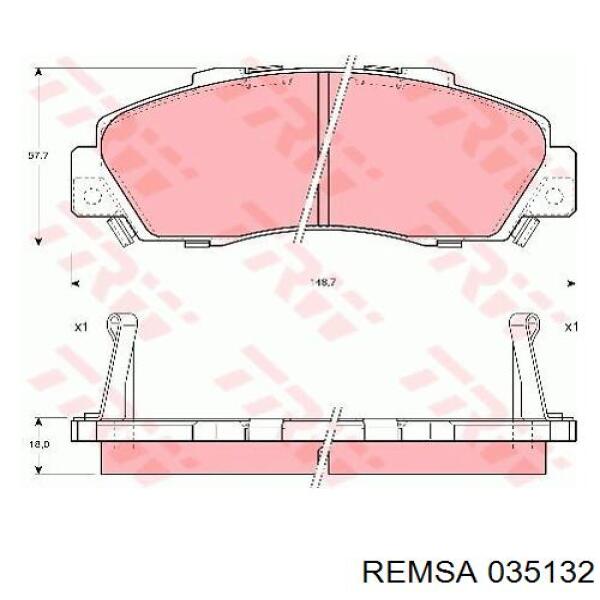 Тормозные колодки Remsa 035132