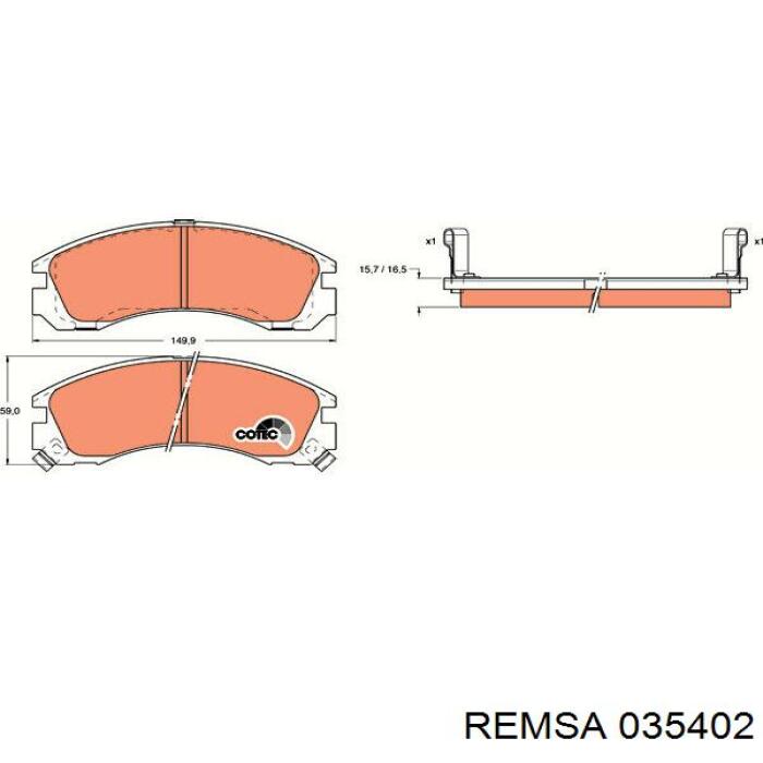 Тормозные колодки Remsa 035402