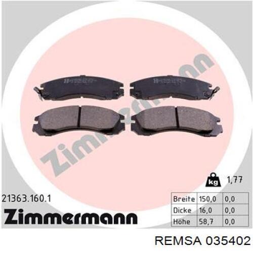 Колодки Remsa 035402 цена, от 27.23 USD