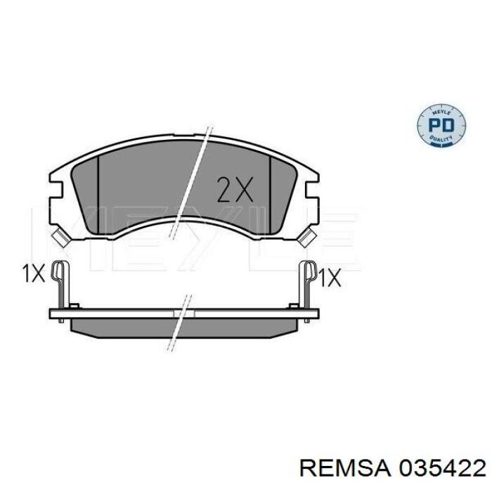 Передние тормозные колодки 035422 Remsa