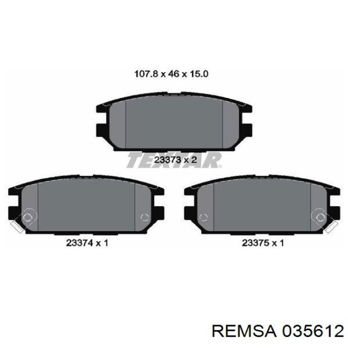 Купить 035612 Remsa Колодки тормозные задние, дисковые