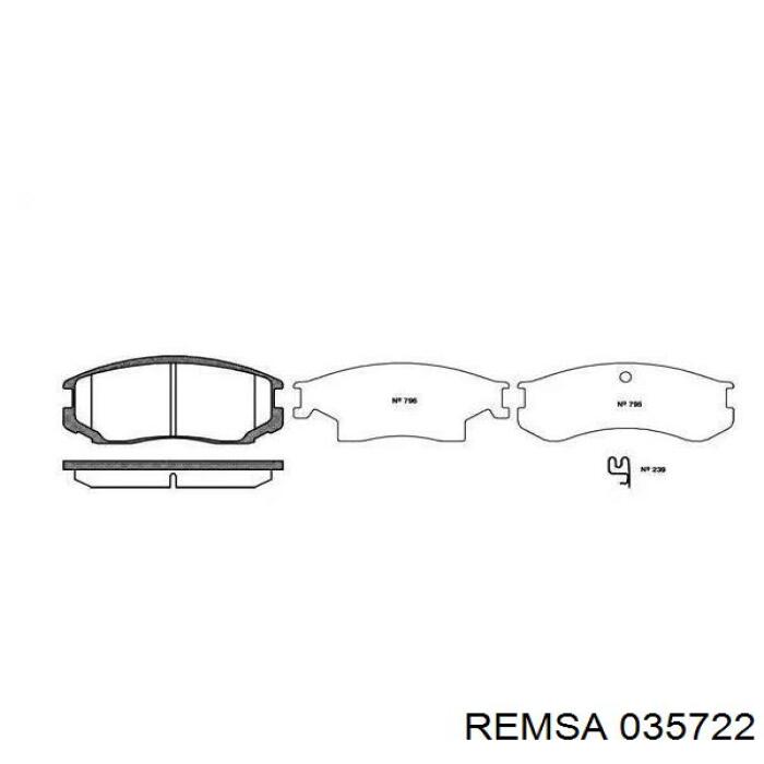 0357.22 Remsa колодки тормозные передние дисковые