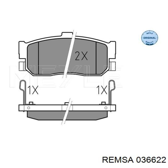 Задние дисковые колодки Remsa 036622