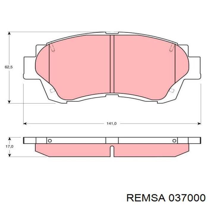Передние тормозные колодки 037000 Remsa