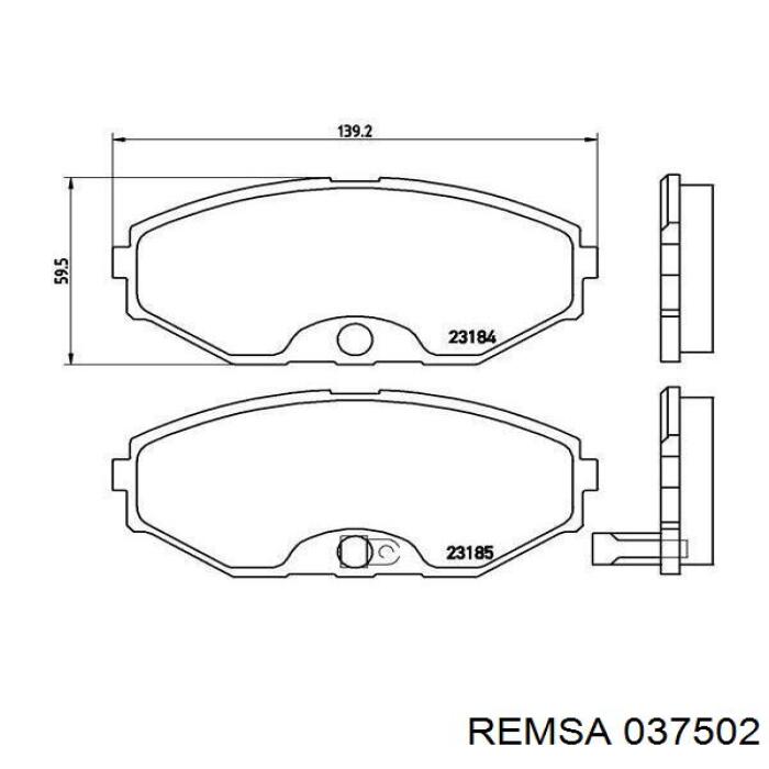 Тормозные колодки Remsa 037502