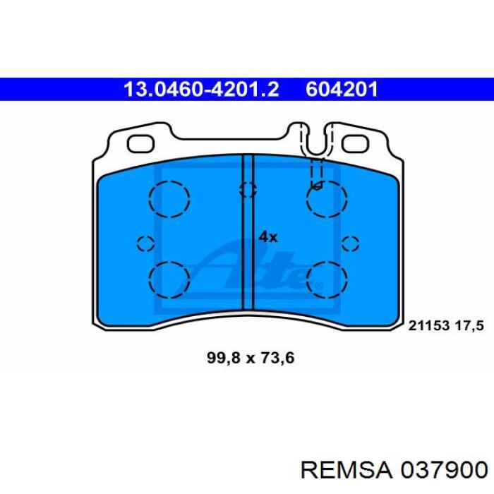 Тормозные колодки Remsa 037900