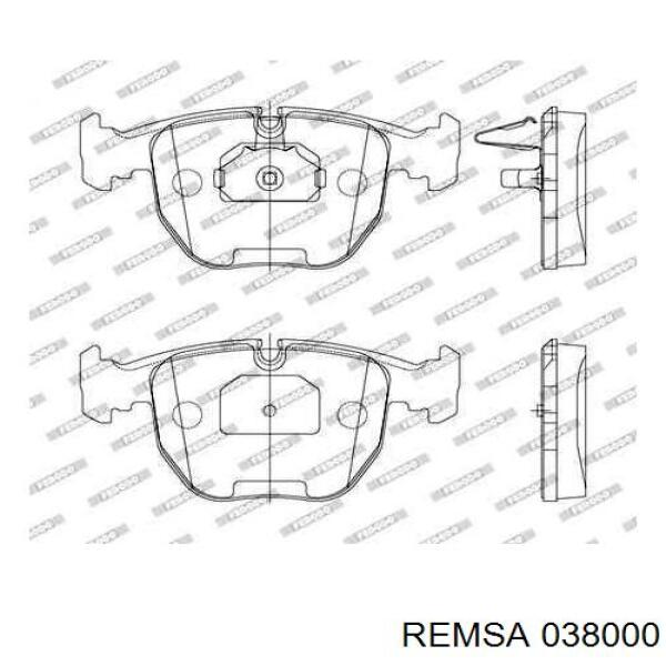Передние тормозные колодки 038000 Remsa