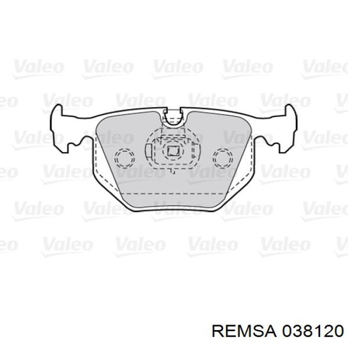 Купить 038120 Remsa Колодки тормозные задние, дисковые