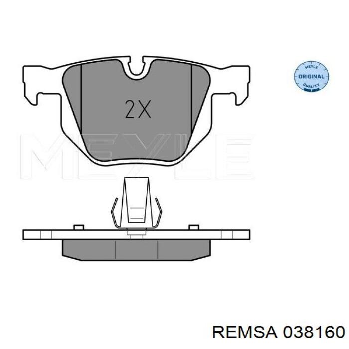 Задние тормозные колодки 038160 Remsa