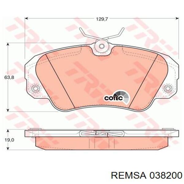 038200 Remsa Колодки передние