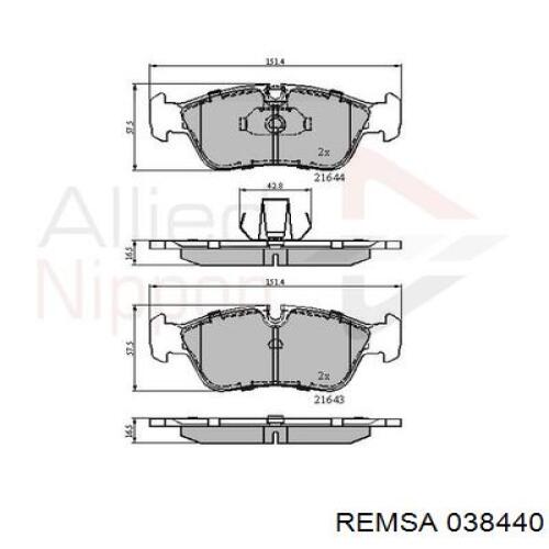 Купить 038440 Remsa Колодки тормозные