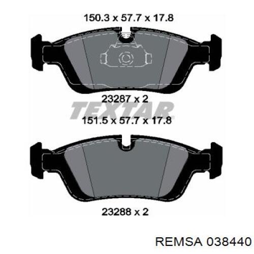 Тормозные колодки Remsa 038440
