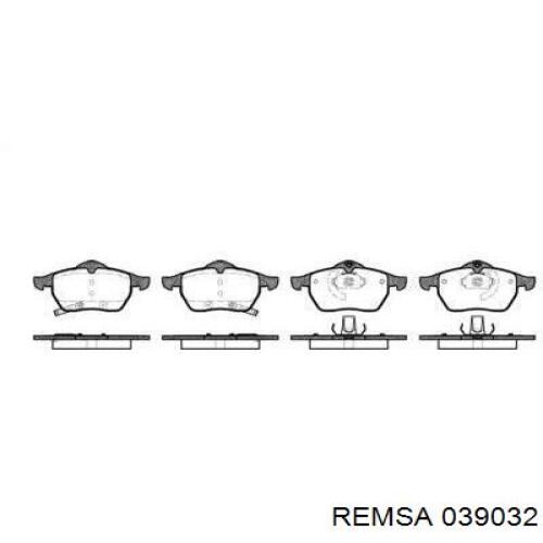 Передние тормозные колодки 039032 Remsa