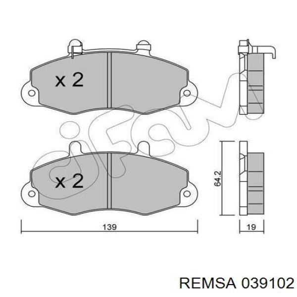 Купить 039102 Remsa Колодки тормозные