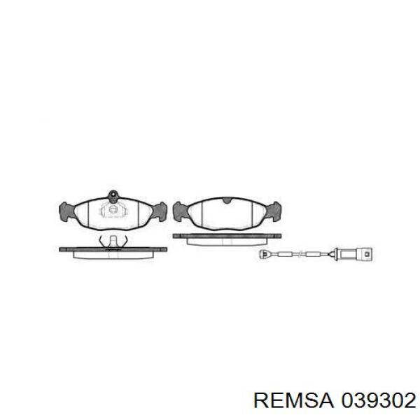 Передние тормозные колодки 039302 Remsa