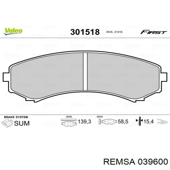 Тормозные колодки Remsa 039600