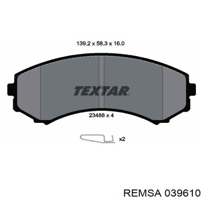 039610 Remsa Колодки передние