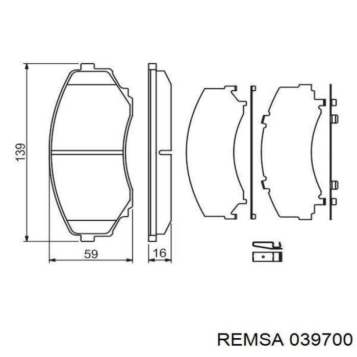 Тормозные колодки Remsa 039700