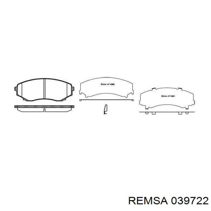 0397.22 Remsa колодки тормозные передние дисковые