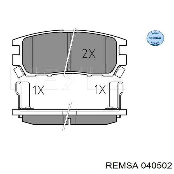 Задние тормозные колодки 040502 Remsa