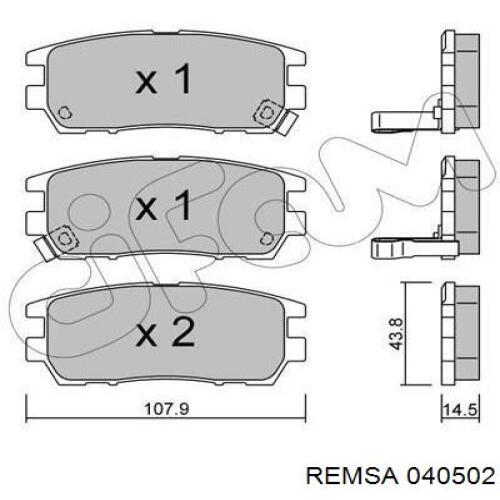 Задние дисковые колодки Remsa 040502
