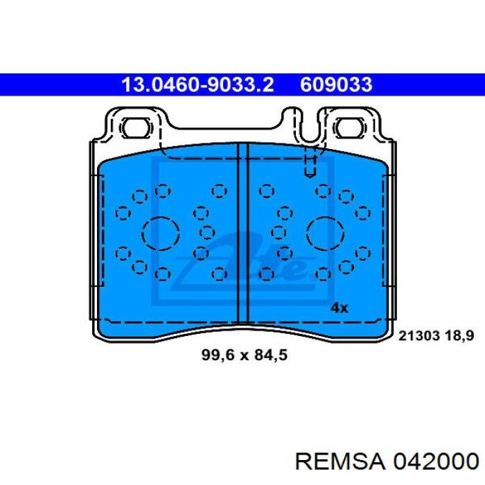Тормозные колодки Remsa 042000