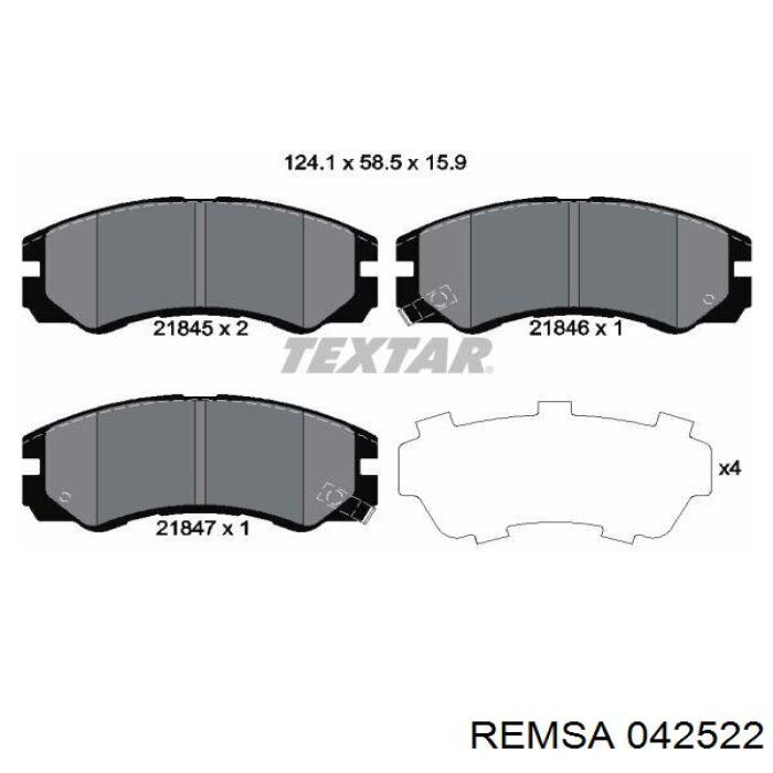 Pastillas de freno delanteras 042522 Remsa