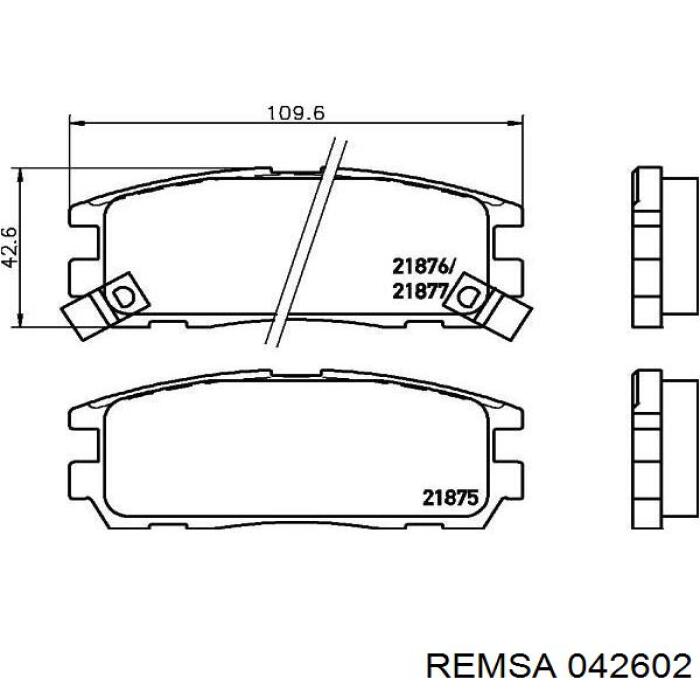 Pastillas de freno traseras 042602 Remsa