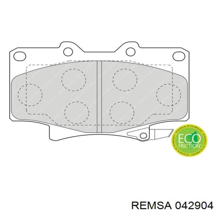Передние тормозные колодки 042904 Remsa