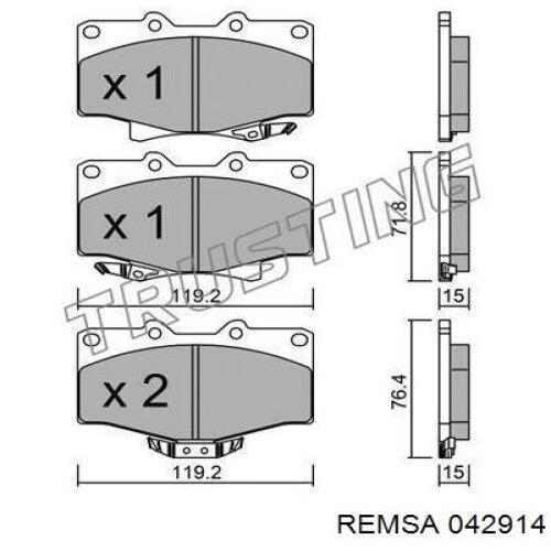 Купить 042914 Remsa Колодки тормозные
