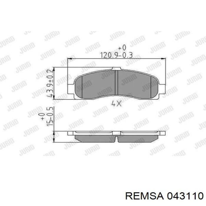 043110 Remsa Колодки передние
