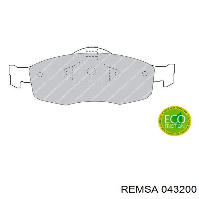 Передние тормозные колодки 043200 Remsa