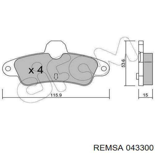 Колодки дисковые  Remsa 043300 цена, от 24.38 USD