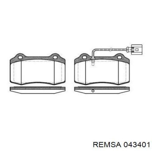 Передние тормозные колодки 043401 Remsa