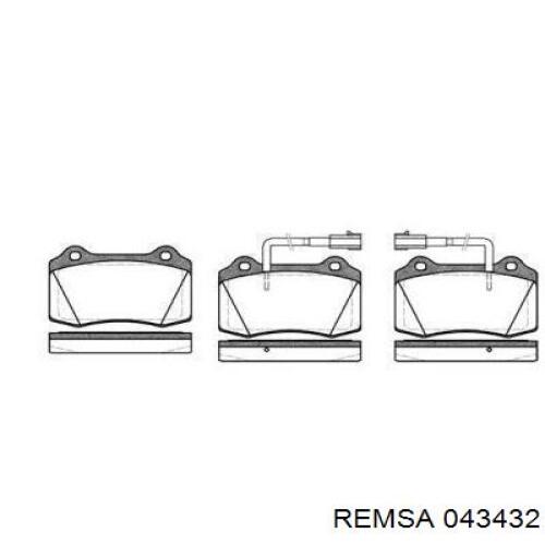 Передние тормозные колодки 043432 Remsa