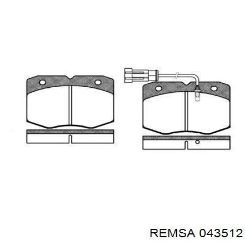 Передние тормозные колодки 043512 Remsa